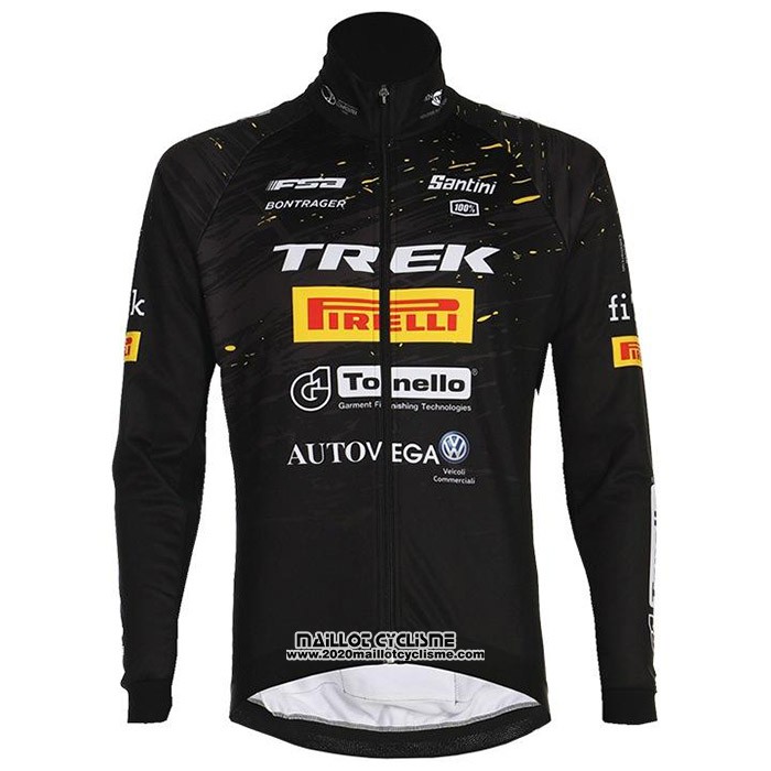 2020 Maillot Cyclisme Trek Selle San Marco Noir Manches Longues et Cuissard